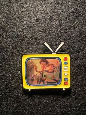 Disney Yellow Retro TV Enamel Pin with Toy Story Scene